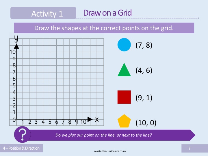 Drawing Shapes on a Grid and Creating a Square Activity