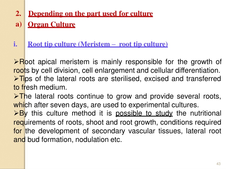 Plant Tissue Culture Methods for Growth and Reproduction Study