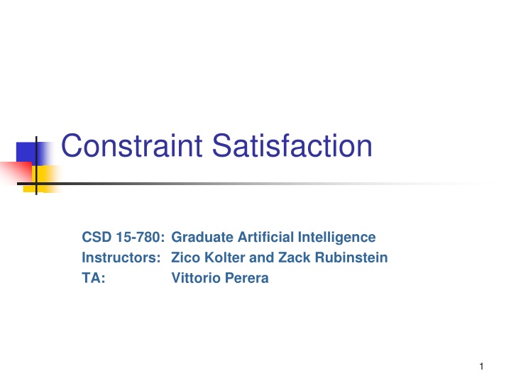 Constraint Satisfaction in Artificial Intelligence