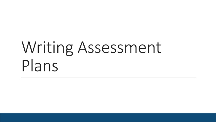 Developing Program Level Assessment Plans at Western Dakota Tech