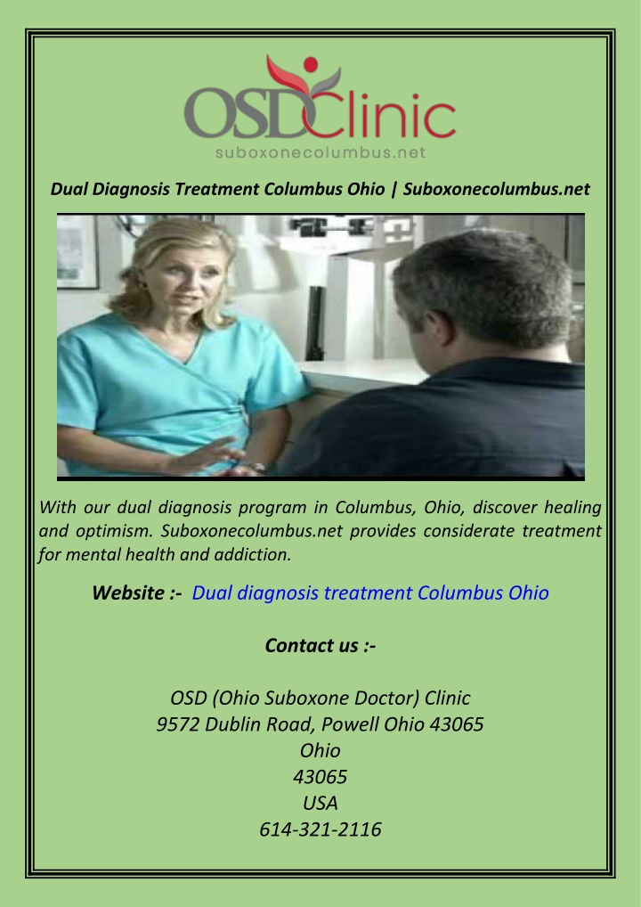 dual diagnosis treatment columbus ohio n.w