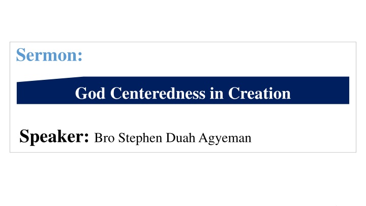 God-Centeredness in Creation: Exploring Genesis and Its Impact on Life