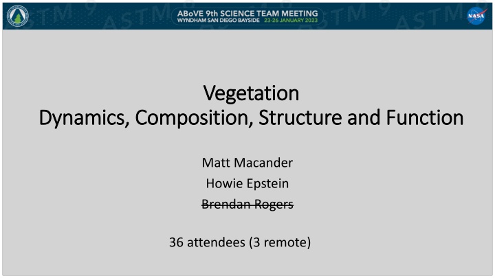 Insights into Vegetation Dynamics and Function in Ecosystems