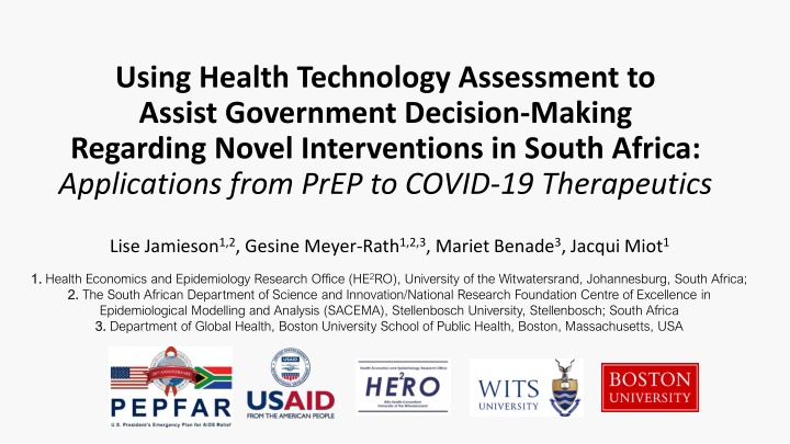 Enhancing Government Decision-Making with Health Technology Assessment in South Africa
