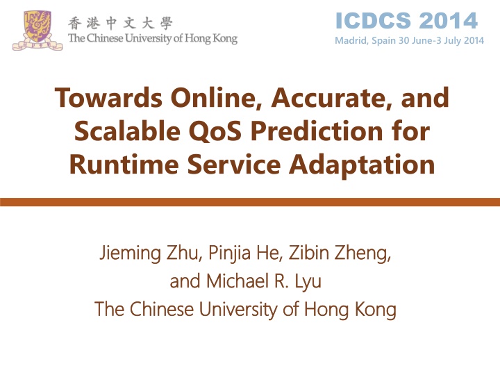 Scalable QoS Prediction for Service Adaptation in Service-Based Applications