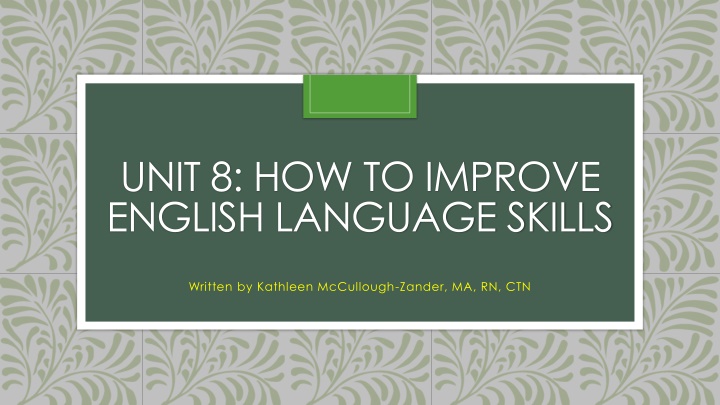 Effective Strategies for Improving English Language Skills in Nursing