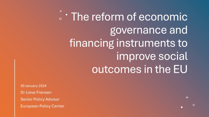 Reforming Economic Governance for Social Outcomes in the EU