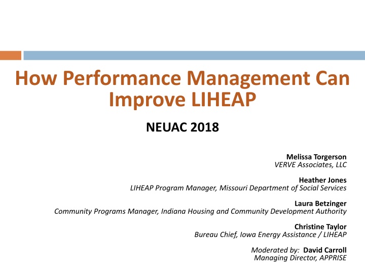 Enhancing LIHEAP Performance through Performance Management
