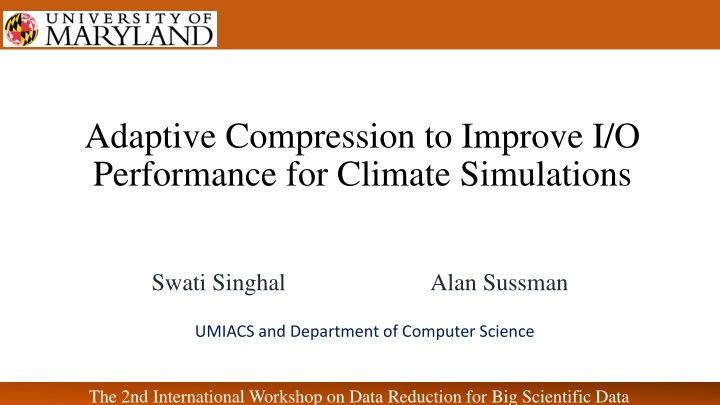 Enhancing I/O Performance Through Adaptive Data Compression in Climate Simulations