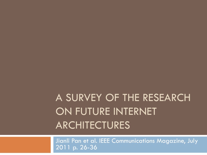 Research Insights on Future Internet Architectures