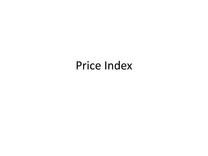 Price Index: Issues and Concepts