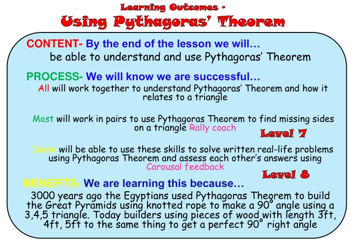 Pythagoras Theorem in Triangles