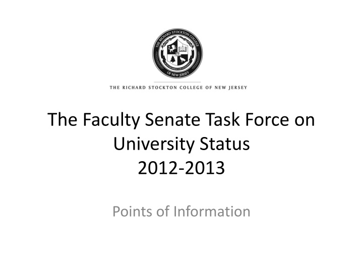 Overview of University Definitions and Status in New Jersey