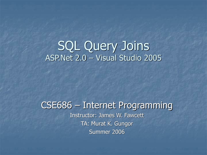 SQL Joins in ASP.Net 2.0 with Visual Studio 2005