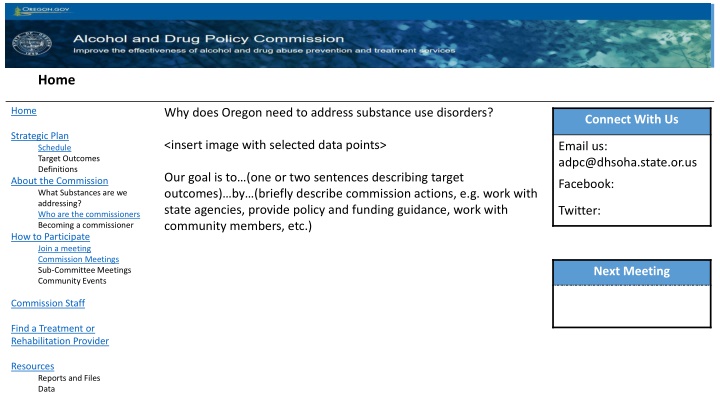 Oregon Commission Addressing Substance Use Disorders