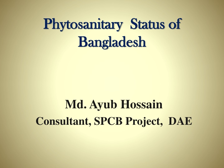 Plant Quarantine and Phytosanitary Measures