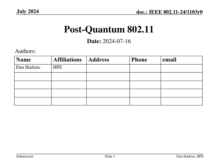 Post-Quantum Cryptography in IEEE 802.11 - Current State and Future Concerns
