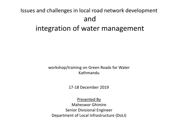 Challenges and Opportunities in Nepal's Road Development