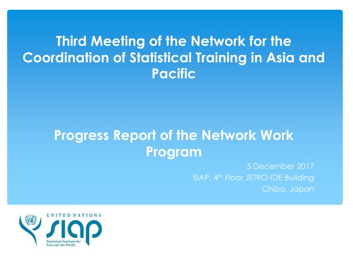 Progress Report: Network for Coordination of Statistical Training in Asia and Pacific