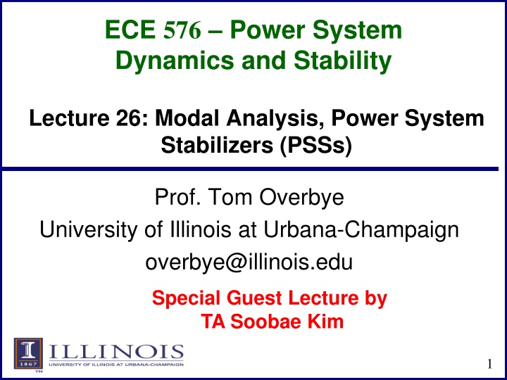 Power System Dynamics and Stability: Modal Analysis and PSSs