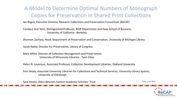 Optimal Monograph Preservation in Shared Print Collections