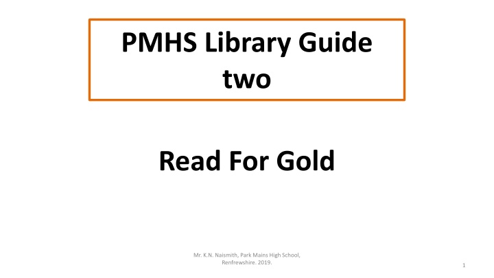 Read For Gold Program at Park Mains High School