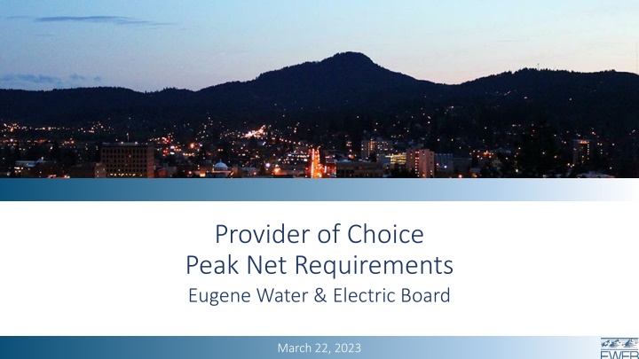 Peak Net Requirements (PNR) in Energy Management