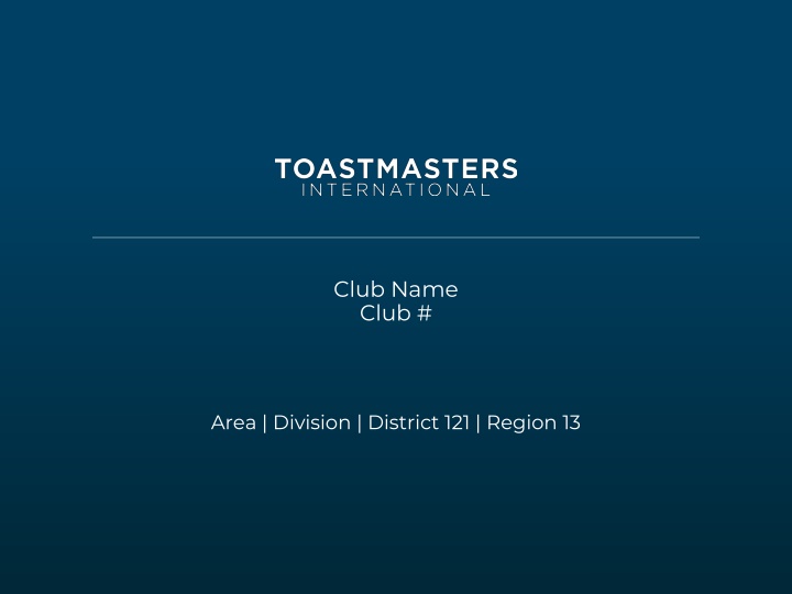 Toastmasters Club Overview and Meeting Agenda