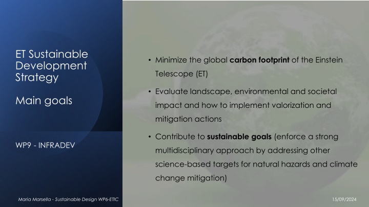 ET Sustainable Development Strategy: Minimizing Global Carbon Footprint