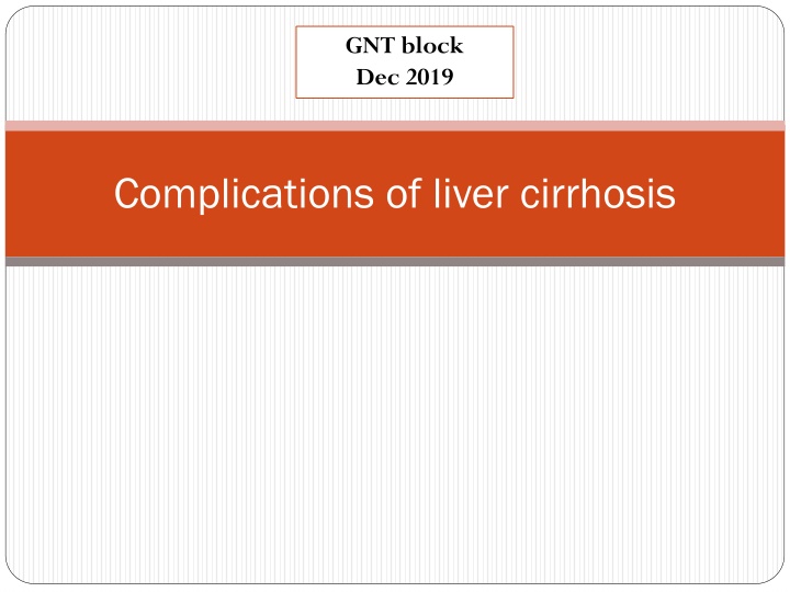 Complications of Liver Cirrhosis