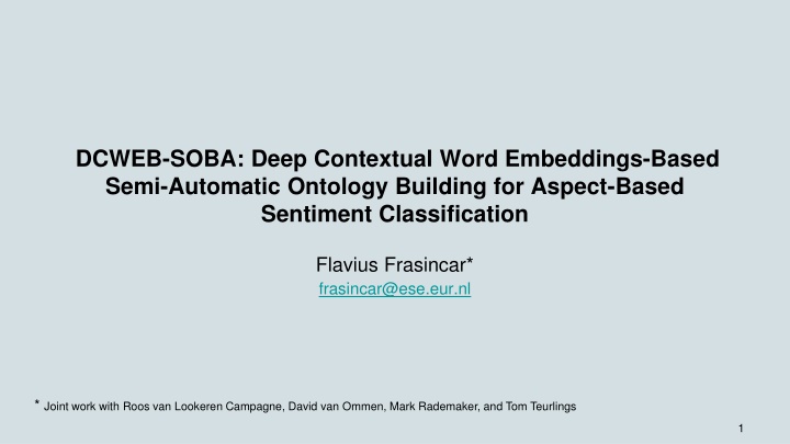 Semi-Automatic Ontology Building for Aspect-Based Sentiment Classification