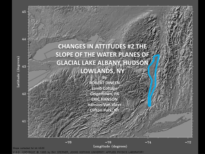 The Slope of Glacial Lake Albany in Hudson Lowlands, NY