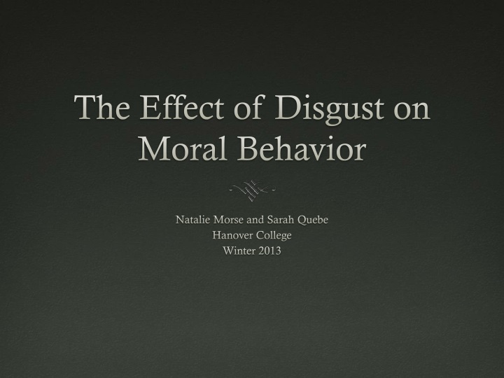 The Influence of Disgust on Moral Behavior in Psychological Research