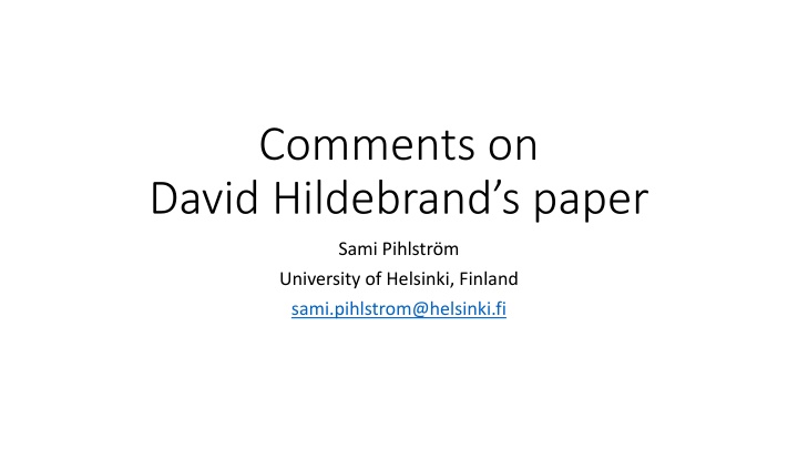 Reflections on Values and Identity in Research by David Hildebrand: A Critical Analysis