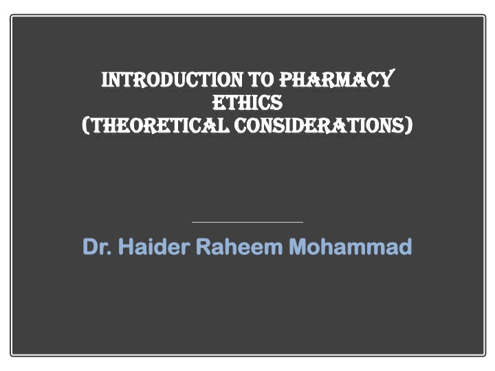 Importance of Pharmacy Ethics in Professional Practice