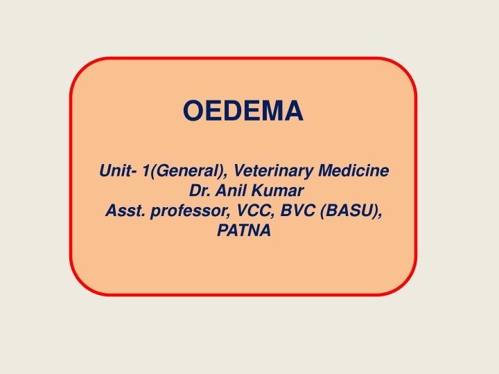 Edema in Veterinary Medicine