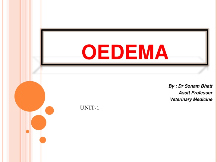 Oedema in Veterinary Medicine