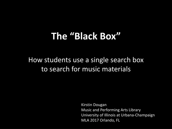 Search Patterns for Music Materials in Libraries
