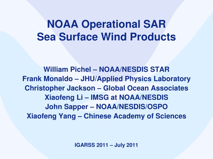 NOAA SAR High-Resolution Coastal Winds Overview