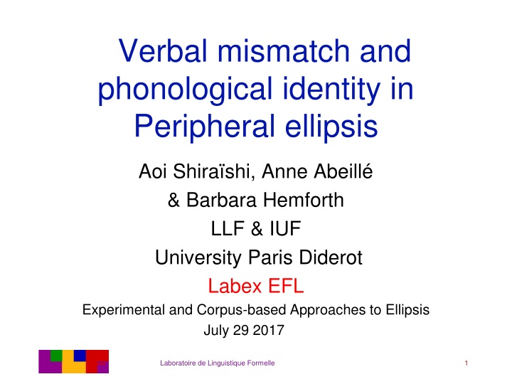 Verbal Mismatch and Phonological Identity in Peripheral Ellipsis