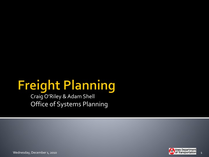 Freight Planning and Infrastructure Trends in Iowa