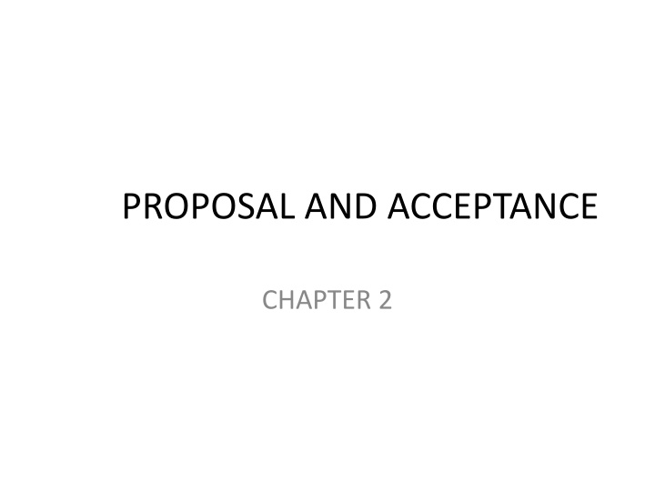 Proposals, Offers, and Acceptance in Contracts