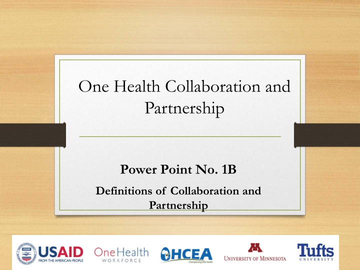 One Health Collaboration and Partnerships