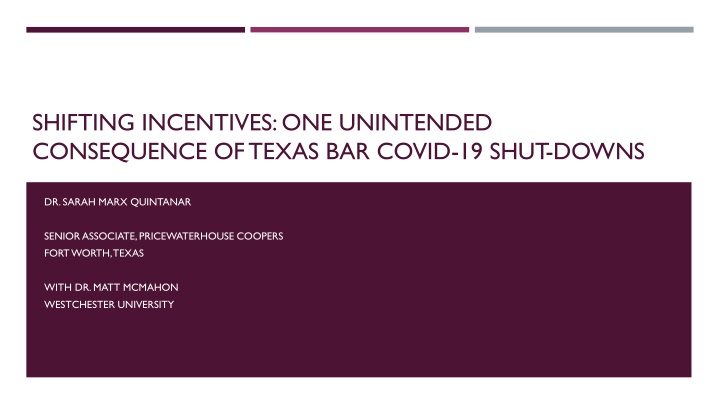 Unintended Consequences of Texas Bar Covid-19 Shutdowns