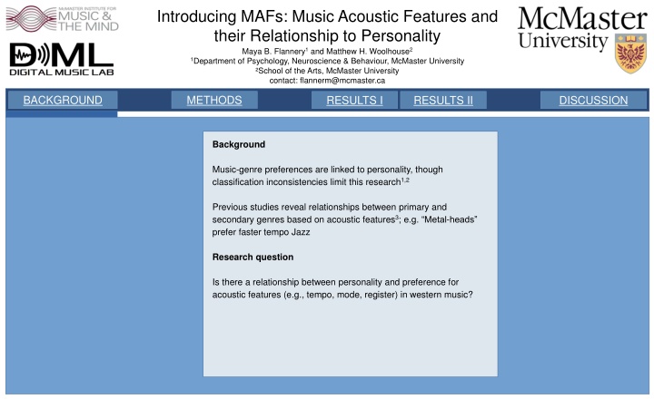 Investigating Relationship Between Personality and Music Acoustic Features