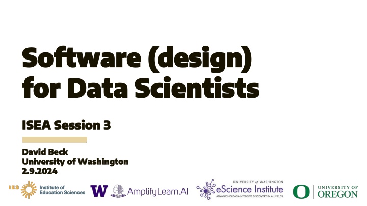 Software Design Principles for Data Scientists
