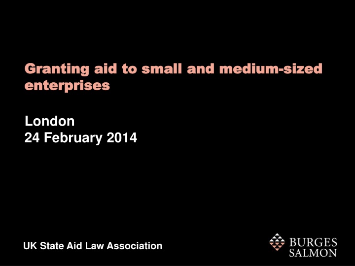 State Aid Law for SMEs in London Event