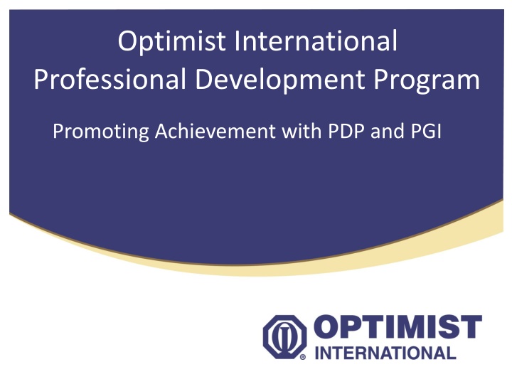 Optimist International Professional Development Program Overview