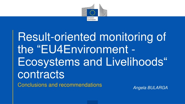 Conclusions and Recommendations on Result-Oriented Monitoring in EU4Environment Contracts