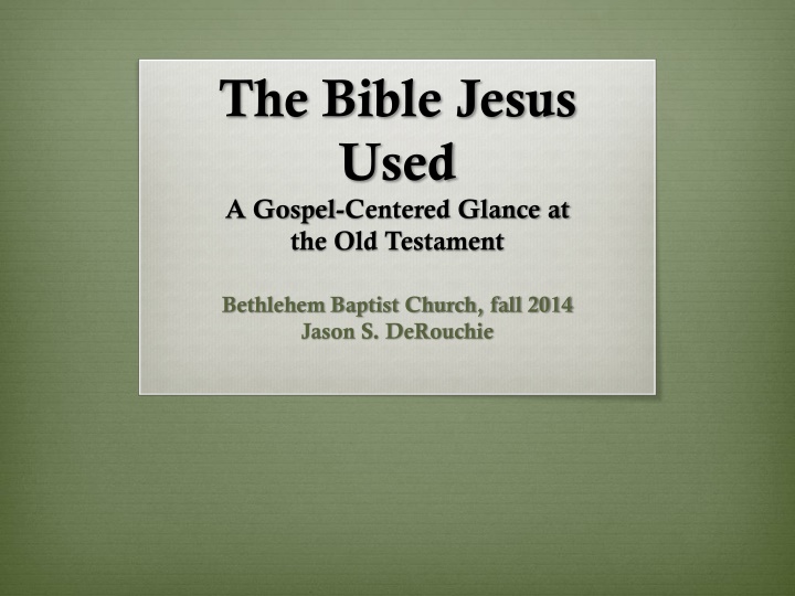 A Gospel-Centered Glance at the Old Testament Chronicles